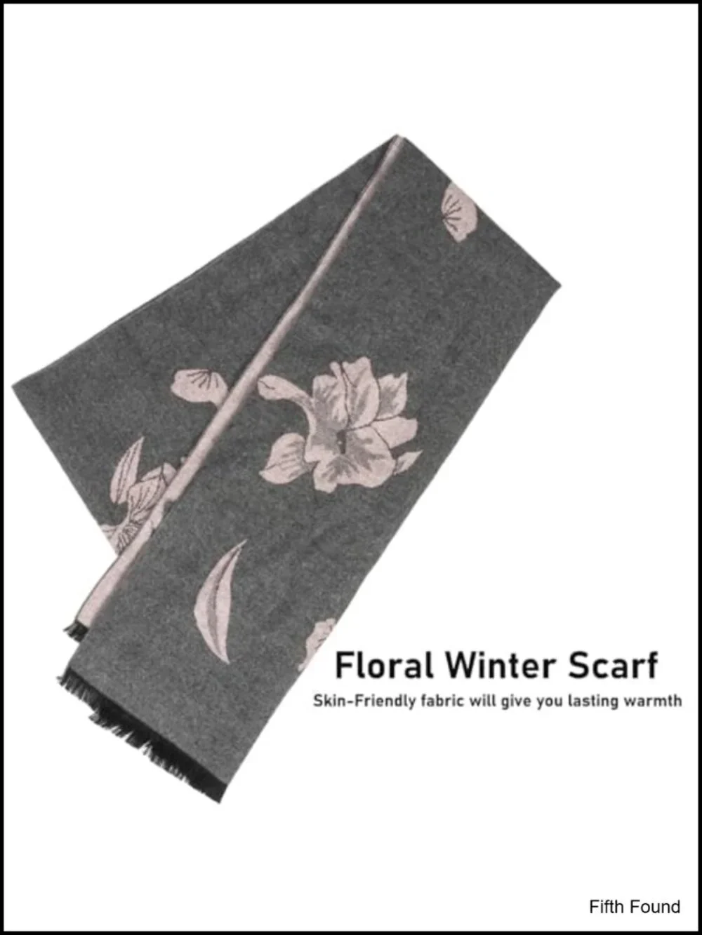 Women's Winter Scarf Soft Polyester Floral Shawl Wrap Warm Blanket